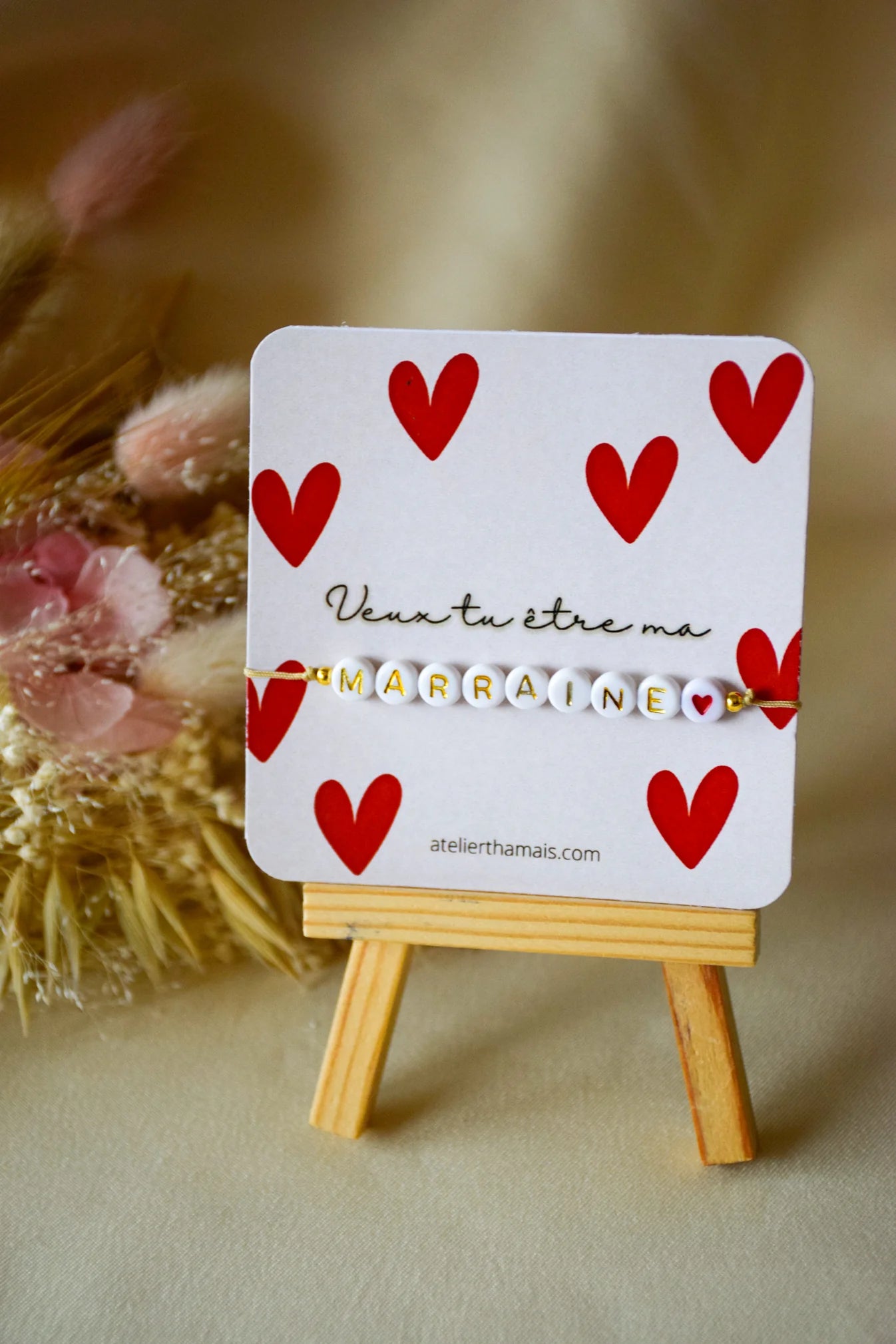 Bracelet annonce - Marraine coeur