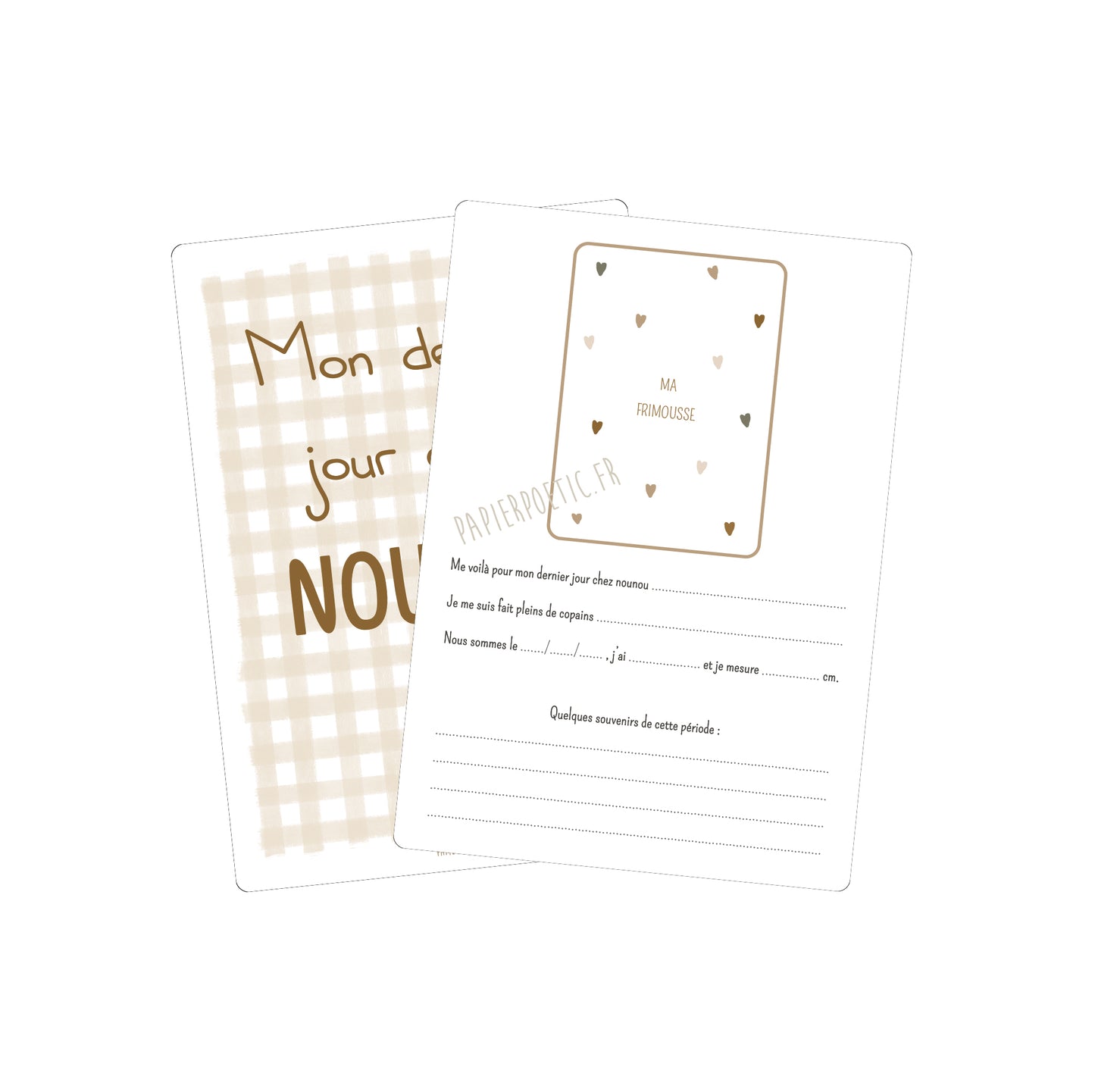 Carte souvenirs chez nounou