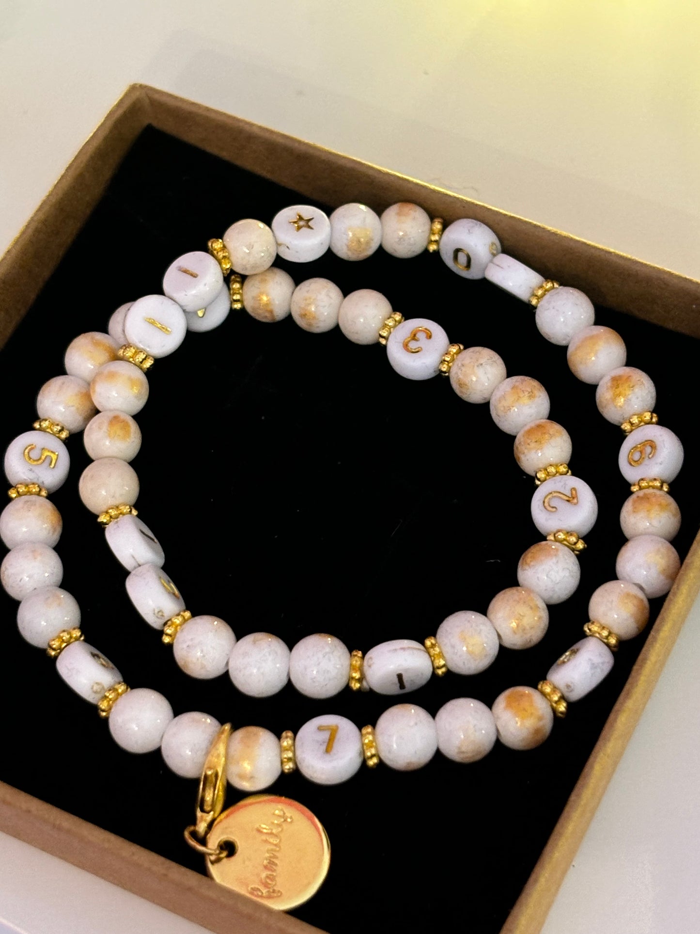 Bracelet d'allaitement - Blanc & Doré