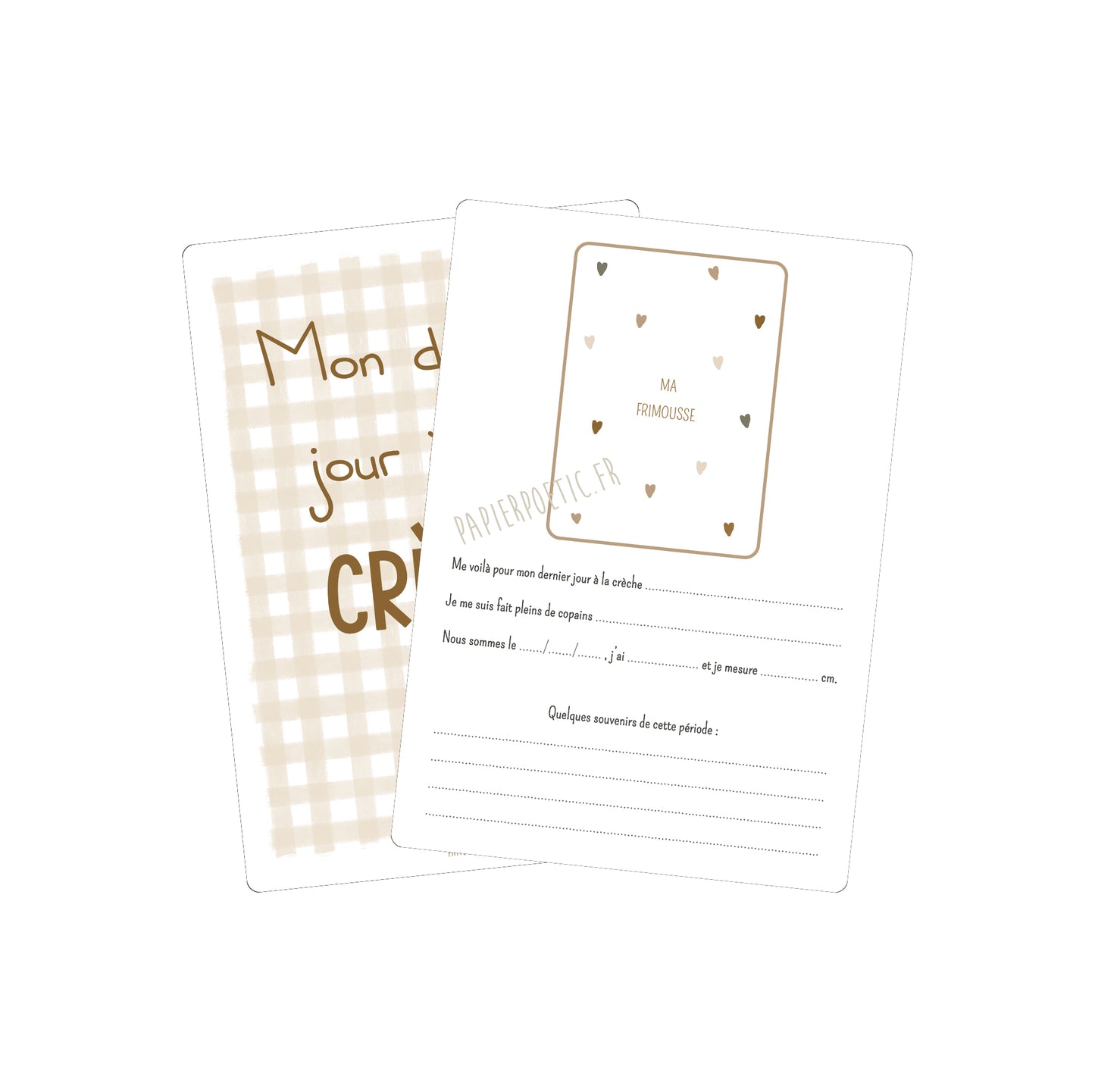 Carte souvenirs de crèche