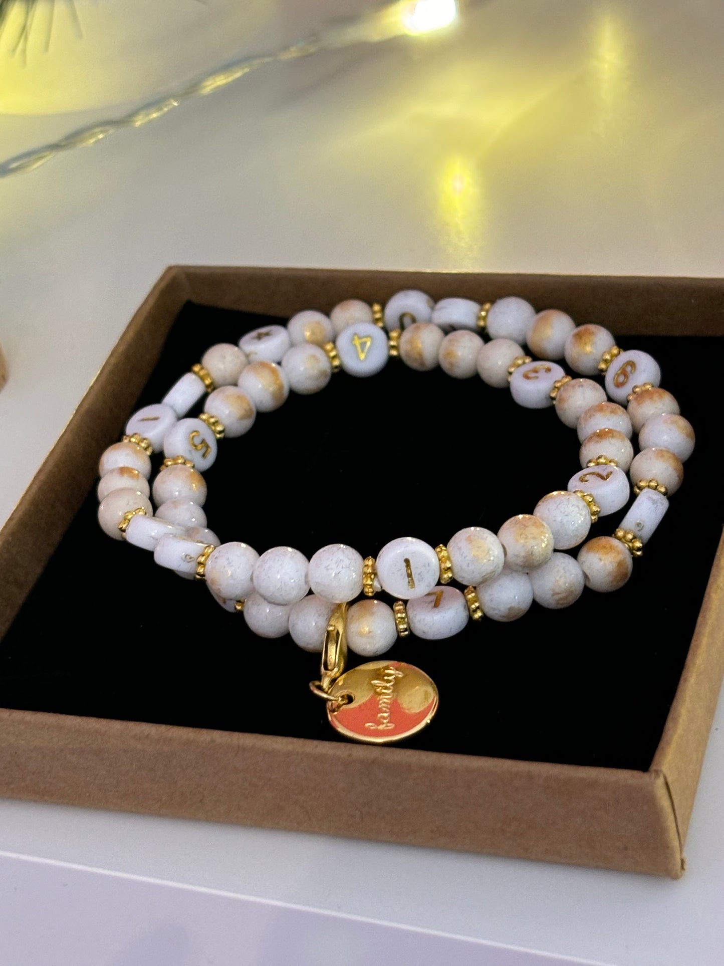 Bracelet d'allaitement - Blanc & Doré