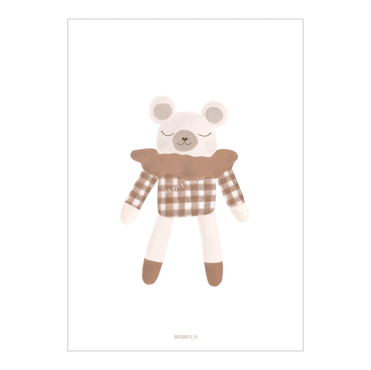 Affiche A4 - “Doudou Ours Vichy"